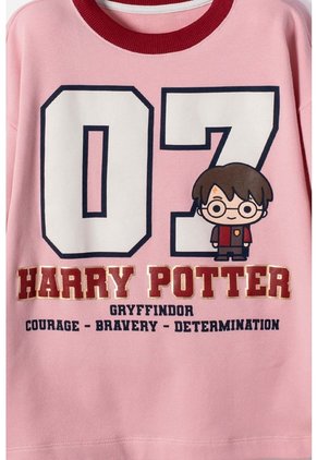 Conjunto De Harry Potter Con Pantalón Largo Rosado Para Niña 6