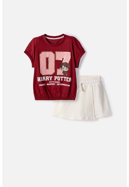 Conjunto De Harry Potter Con Short Multicolor Para Niña 12