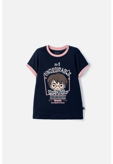 Camiseta De Harry Potter Manga Corta Azul Para Niña 8
