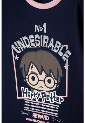 Camiseta De Harry Potter Manga Corta Azul Para Niña 8