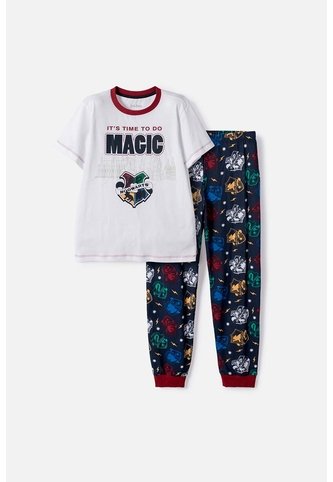 Pijama De Harry Potter Pantalón Largo Blanco Y Azul Para Niño 12 WARNER BROS
