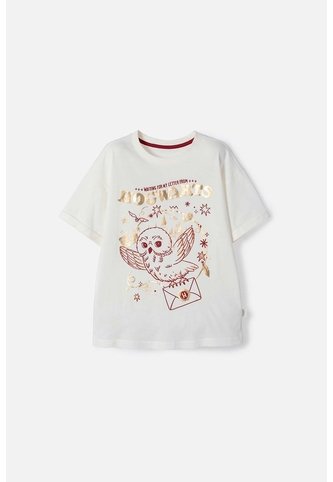 Camiseta De Harry Potter Manga Corta Marfil Para Niña 8 WARNER BROS