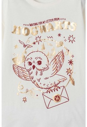 Camiseta De Harry Potter Manga Corta Marfil Para Niña 8