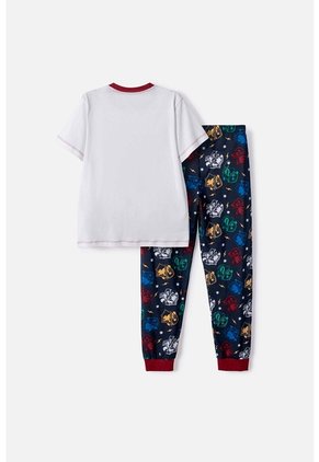 Pijama De Harry Potter Pantalón Largo Blanco Y Azul Para Niño 12
