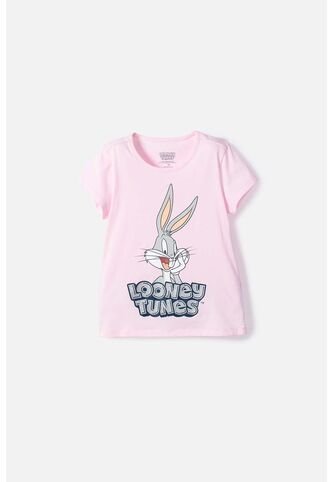 Camiseta De Looney Tunes Manga Corta Rosada Para Niña 8 WARNER BROS