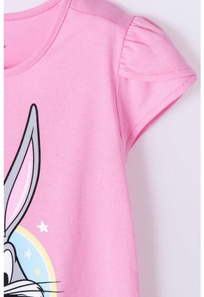 Camiseta De Looney Tunes Manga Corta Rosada Para Niña 6