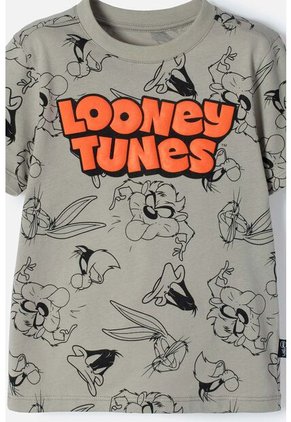 Camiseta De Los Looney Tunes Verde Manga Corta Para Niño 2T A 5T 5T