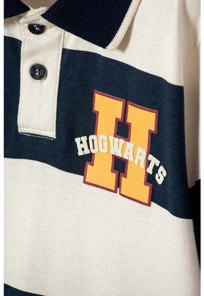 Camiseta Tipo Polo De Harry Potter Azul Y Almendra Para Niño 12