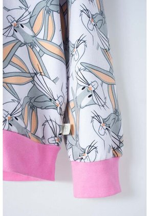 Buzo De Looney Tunes Con Cierre Gris Y Rosado Para Niña 4
