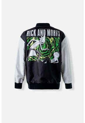 Chaqueta De Rick Y Morty Gris Y Negra Estampada Para Hombre S