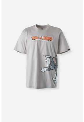 Camiseta De Tom Y Jerry Manga Corta Gris Género Neutro L