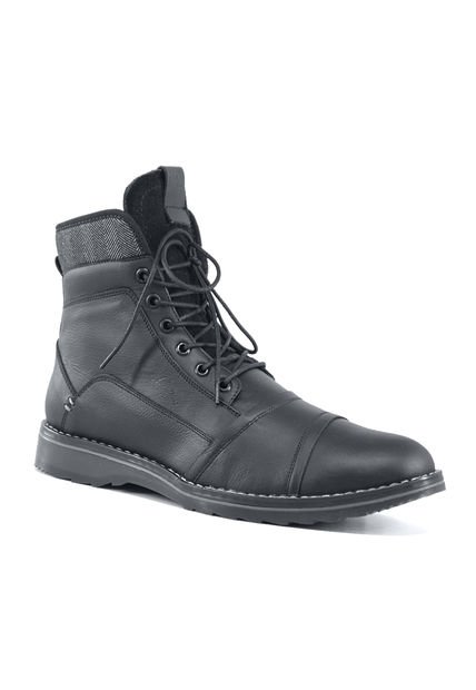 Botas Belfort Negro Buffalo Caña Media En Cuero.