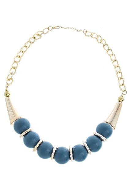 Collar WOW Dorado-Azul Aguamarina
