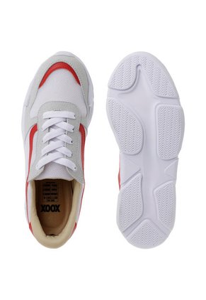Tenis Lifestyle Blanco-Gris-Rojo XOOX Lyra