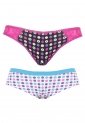 Juego de Cachetero y Tanga Xoxo Blanco-Azul y Negro-Fucsia de Xoxo