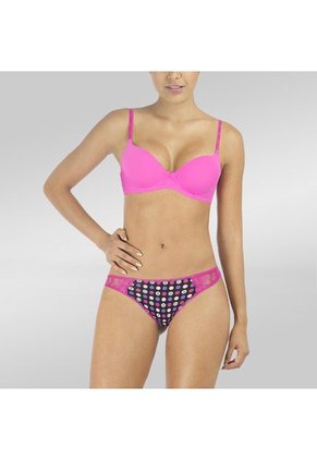 Juego de Cachetero y Tanga Xoxo Blanco-Azul y Negro-Fucsia