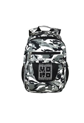 Morral Yolo Escolar Niño Negro Gris Estampado