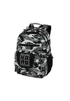 Morral Yolo Escolar Niño Negro Gris Estampado