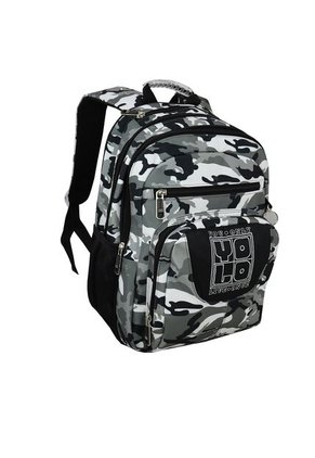 Morral Yolo Escolar Niño Negro Gris Estampado