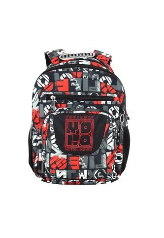 Morral Yolo Escolar Unisex Gris Rojo YOLO