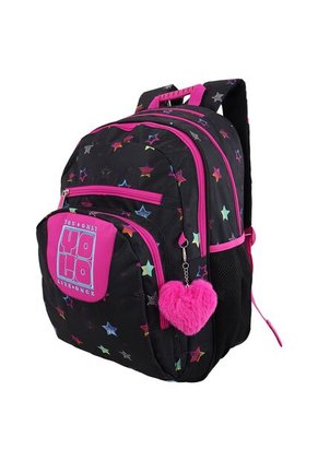 Morral Yolo Escolar Para Mujer Color Negro Rosa