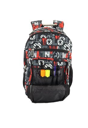 Morral Yolo Escolar Unisex Color  Gris Rojo