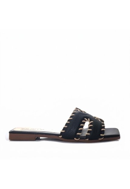 Sandalia Plana Para Mujer P512-Z84 NEGRO ZAVATTY