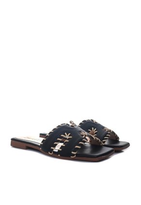 Sandalia Plana Para Mujer P512-Z84 NEGRO ZAVATTY