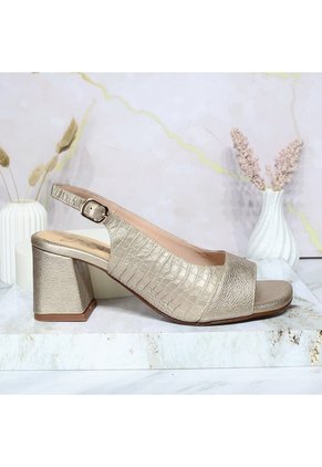 Tacon Para Mujer 407-Z522 METAL ARENA CUERO ZAVATTY