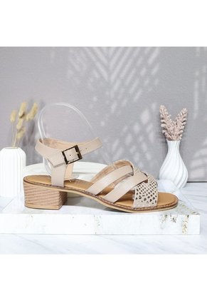 Sandalia Para Mujer 350-Z310 TAUPE X FOLIA CUERO ZAVATTY
