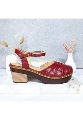 Sandalia Para Mujer S126-Z06 ROJO CUERO ZAVATTY