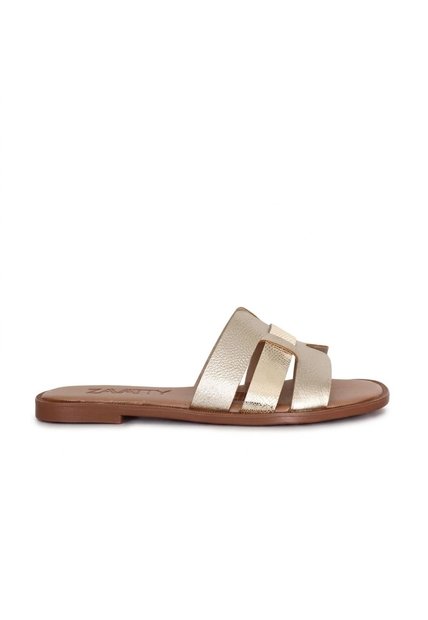 Sandalia Plana Para Mujer 25C30-Z19 CHAMPAÑA CUERO ZAVATTY