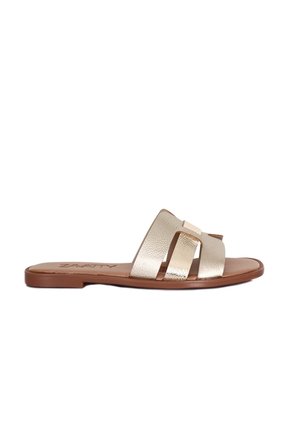 Sandalia Plana Para Mujer 25C30-Z19 CHAMPAÑA CUERO ZAVATTY