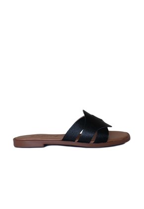 Sandalia Plana Para Mujer 23C26-Z19 NEGRO CUERO ZAVATTY
