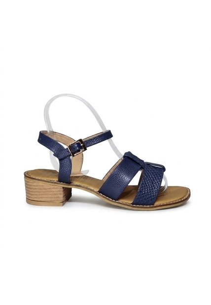Sandalia Para Mujer 372-Z310 AZUL PROFUNDO CUERO ZAVATTY