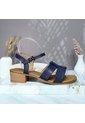 Sandalia Para Mujer 372-Z310 AZUL PROFUNDO CUERO ZAVATTY de Zavatty