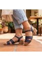 Sandalia Para Mujer 372-Z310 AZUL PROFUNDO CUERO ZAVATTY de Zavatty
