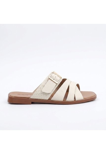 Sandalia Plana Para Mujer 25C38-Z19 MARFIL CUERO ZAVATTY