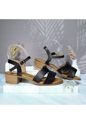 Sandalia Para Mujer 372-Z310 NEGRO CUERO ZAVATTY