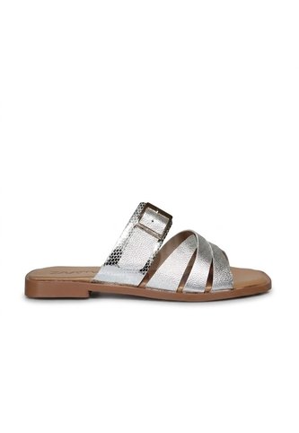 Sandalia Plana Para Mujer 25C38-Z19 PLATEADO CUERO ZAVATTY Zavatty