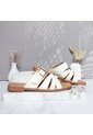 Sandalia Plana Para Mujer 25C38-Z19 MARFIL CUERO ZAVATTY de Zavatty
