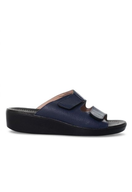 Plataforma Baja Para Mujer H-ABIGAIL AZUL CUERO ZAVATTY