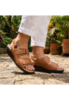 Romulo Sandalia Para Mujer H-BELEN MIEL CUERO ZAVATTY