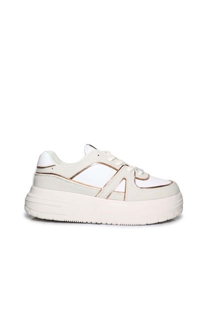 Tenis Para Mujer 153-3-Z287 BEIGE X ORO ROSA ZAVATTY