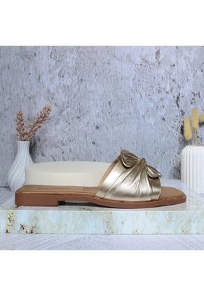 Sandalia Plana Para Mujer 25C525-Z19 ORO CUERO ZAVATTY