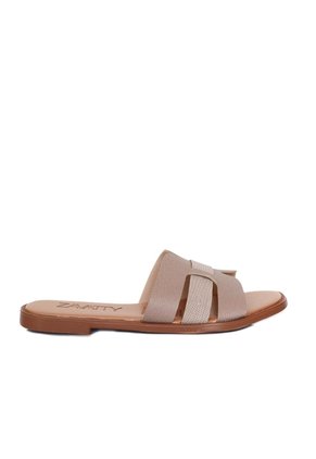 Sandalia Plana Para Mujer 25C30-Z19 TAUPE X FOLIA CUERO ZAVATTY