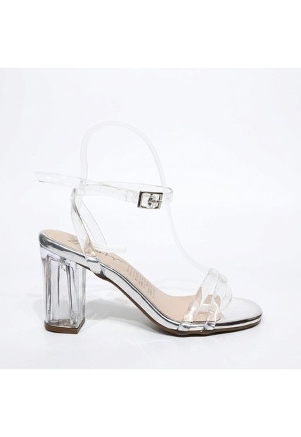 Sandalia 7 1/2 Transparente Para Mujer 2790-Z148 PLATA X ACETATO ZAVATTY
