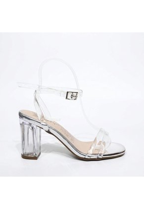 Sandalia 7 1/2 Transparente Para Mujer 2790-Z148 PLATA X ACETATO ZAVATTY