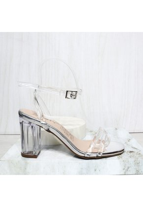 Sandalia 7 1/2 Transparente Para Mujer 2790-Z148 PLATA X ACETATO ZAVATTY