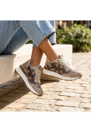 Tenis Cuero Para Mujer TAC1046 TAUPE X FOLIA CUERO ZAVATTY